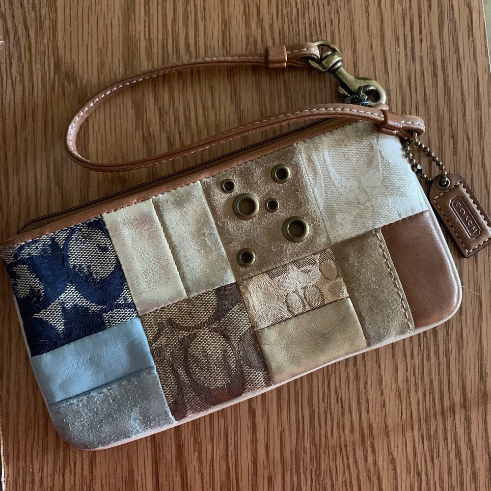 Patchwork Coach Wristlet - image 1